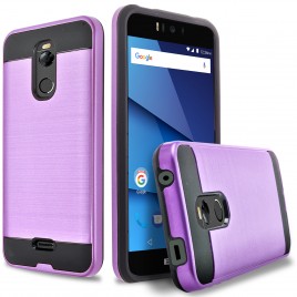 BLU R2 Case, 2-Piece Style Hybrid Shockproof Hard Case Cover Hybird Shockproof And Circlemalls Stylus Pen (Purple)